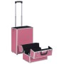 Valigia Trolley per Cosmetici in Alluminio Rosa