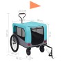 Rimorchio Bici per Animali Carrello Jogging 2in1 Blu e Grigio