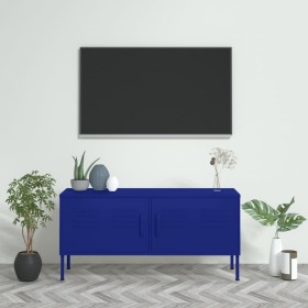 Mobile TV Blu Marino 105x35x50 cm in Acciaio