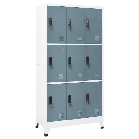 Armadietto Grigio Chiaro e Scuro 90x45x180 cm in Acciaio