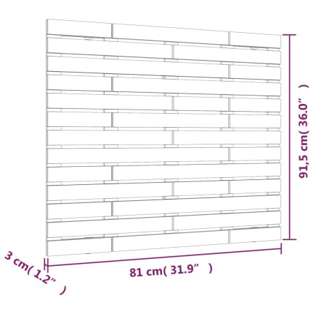 Testiera da Parete 81x3x91,5 cm in Legno Massello di Pino