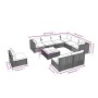 Set Divani da Giardino 10 pz con Cuscini in Polyrattan Marrone