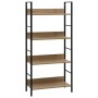 Scaffale Libri 4 Ripiani Rovere 60x27,6x124,5 Legno Multistrato
