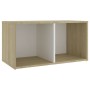 Mobile TV Bianco e Rovere Sonoma 72x35x36,5cm Legno Multistrato