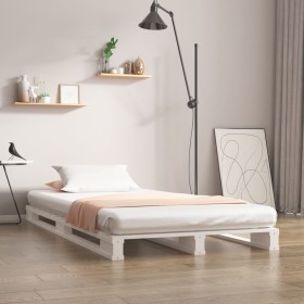 Letto a Pallet Bianco 75x190 cm Small Single Legno di Pino