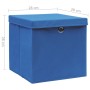 Contenitori con Coperchi 4 pz 28x28x28 cm Blu