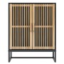 Credenza Nera 60x30x75 cm in Legno Multistrato