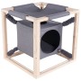 Quapas! Cuccia per Gatti con Amaca Catcube Grigia M 54x54x54 cm