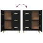 Credenza Nera 69,5x34x90 cm in Legno Multistrato