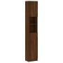 Armadietto Bagno Rovere Marrone 32x25,5x190cm Legno Multistrato