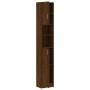Armadietto Bagno Rovere Marrone 32x25,5x190cm Legno Multistrato