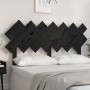 Testiera per Letto Nera 151,5x3x81 cm in Legno Massello di Pino