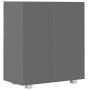 Credenza con Finitura Lucida Grigia 71x35x80 cm in Truciolato