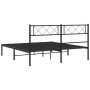 Giroletto con Testiera in Metallo Nero 140x190 cm