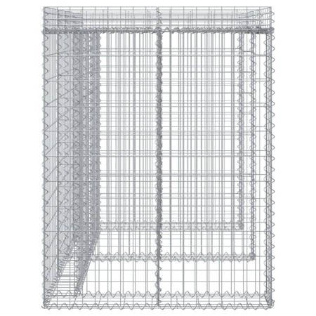 Parete Gabbioni Bidone Spazzatura 192x91x120 cm Ferro Zincato