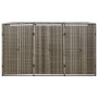 Copribidone Triplo Grigio 207x80x117 cm in Polyrattan