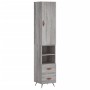 Credenza Grigio Sonoma 34,5x34x180 cm in Legno Multistrato