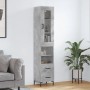 Credenza Grigio Cemento 34,5x34x180 cm in Legno Multistrato