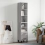 Credenza Grigio Sonoma 34,5x34x180 cm in Legno Multistrato