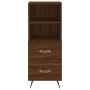 Credenza Rovere Marrone 34,5x34x180 cm in Legno Multistrato
