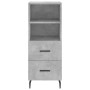 Credenza Grigio Cemento 34,5x34x180 cm in Legno Multistrato