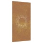 Decorazione Muro da Giardino 105x55 cm Sole in Acciaio Corten