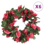 Ghirlande Fiori Artificiali 6 pz Rosa Rossa Primaverile 250cm