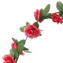 Ghirlande Fiori Artificiali 6 pz Rosa Rossa Primaverile 250cm