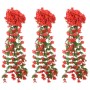 Ghirlande Fiori Artificiali 3 pz Rosso 85cm