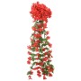 Ghirlande Fiori Artificiali 3 pz Rosso 85cm