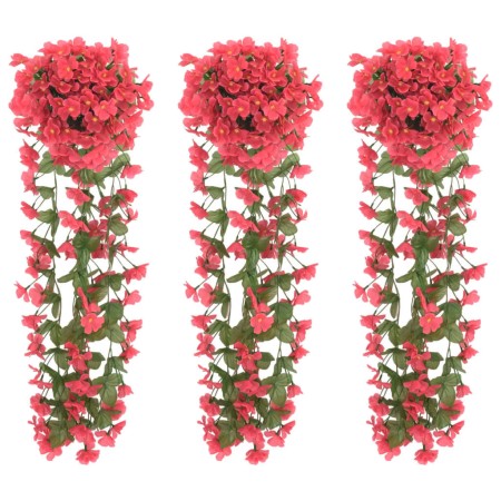 Ghirlande Fiori Artificiali 3 pz Rosa 85cm