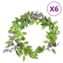 Ghirlande Fiori Artificiali 6 pz Viola 200cm