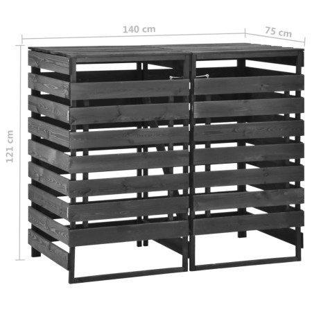 Copribidone Doppio 140x75x121cm Pino Massello Verniciato