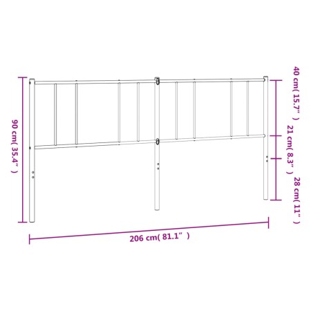 Testiera in Metallo Bianco 200 cm