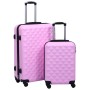 Set Valigie Trolley a Custodia Rigida 2 pz Rosa in ABS