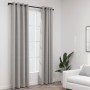 Tende Oscuranti Effetto Lino con Occhielli 2pz 140x245cm Grigio