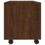 Mobile TV con Ruote Rovere Marrone 90x35x35cm Legno Multistrato