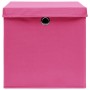 Contenitori con Coperchi 4 pz 28x28x28 cm Rosa