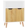 Credenza Bianca e Rovere Sonoma 60x30x72cm in Legno Multistrato