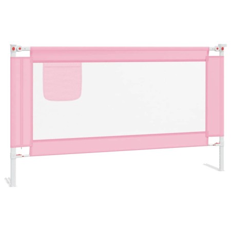 Sponda Letto di Sicurezza per Bambini Rosa 140x25 cm in Tessuto