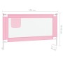 Sponda Letto di Sicurezza per Bambini Rosa 140x25 cm in Tessuto