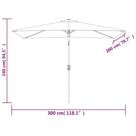 Parasole rettangolare 200 x 300 cm Verde