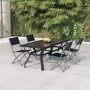 Set da Pranzo da Giardino 5 pz Grigio e Nero