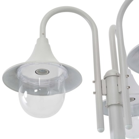 Lampione da Giardino E27 220 cm in Alluminio 3 Lampade Bianco