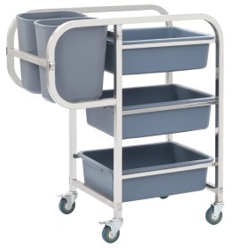 Carrello da Cucina con Contenitori in Plastica 82x43,5x93 cm