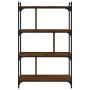 Libreria Rovere Marrone 4 Ripiani 76x32x123cm Legno Multistrato