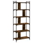 Libreria Rovere Fumo 6 Ripiani 76x32x192 cm Legno Multistrato