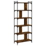 Libreria Rovere Fumo 6 Ripiani 76x32x192 cm Legno Multistrato