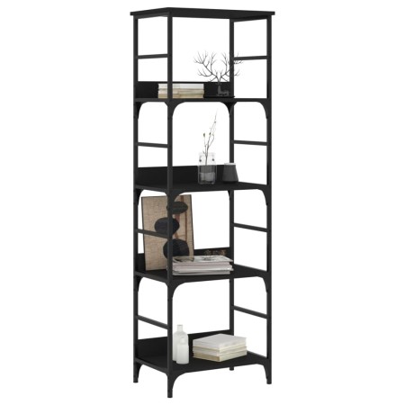 Libreria Nera 50x33x153 cm in Legno Multistrato