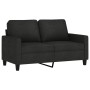 Set di Divani 2 pz con Cuscini Nero in Tessuto
